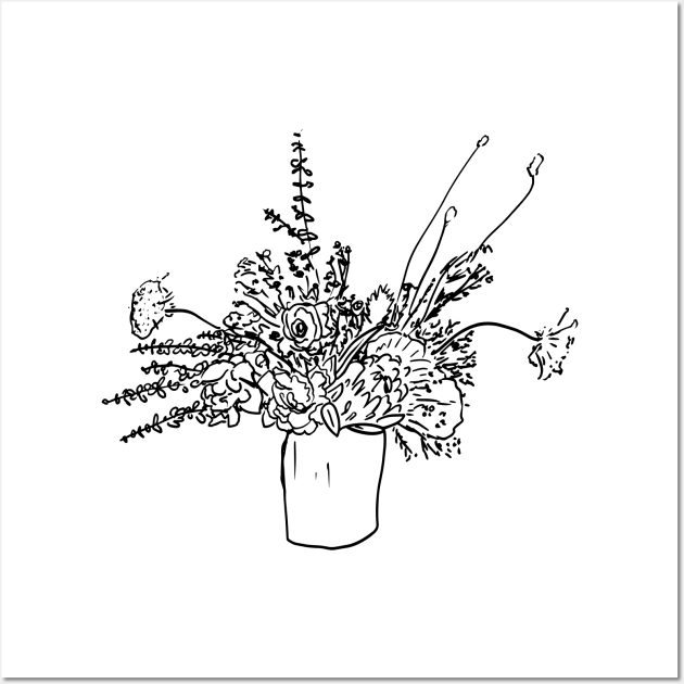 Flower Arrangement Sketch Wall Art by Annelie